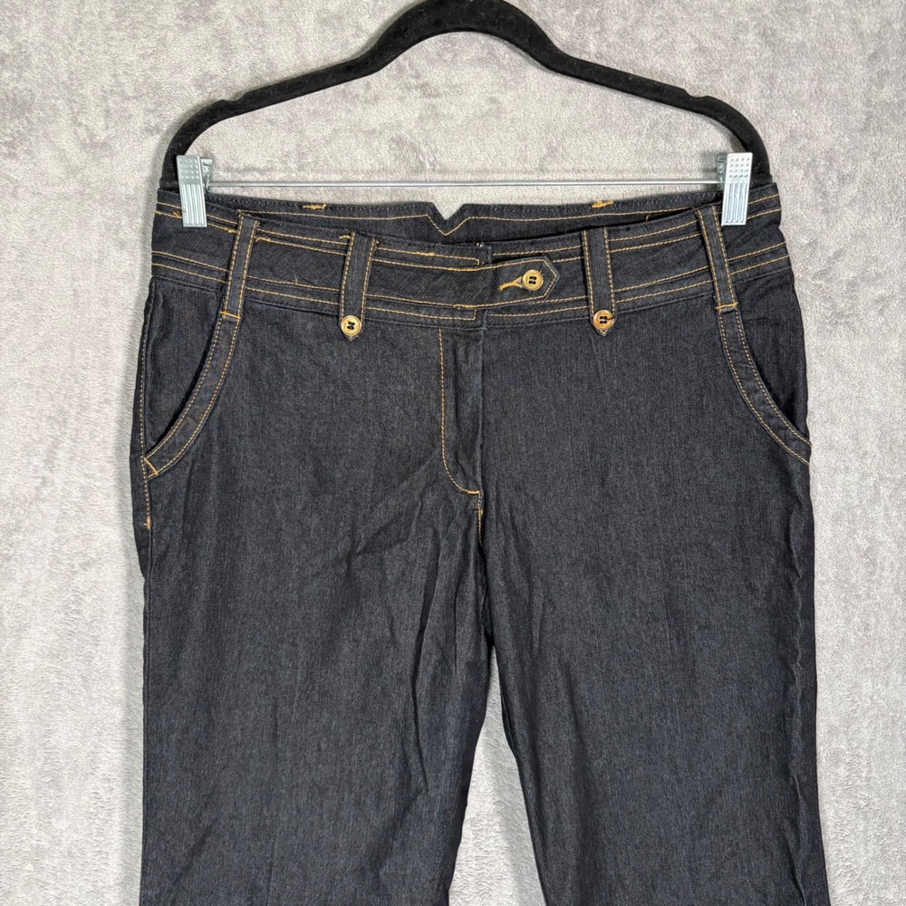 Bisou‎ Bisou Michele Bohbot Dark Wash Bootcut Jeans Womens Size 12 Indigo Y2K - Picture 9 of 16